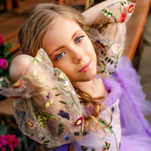 Load image into Gallery viewer, Butterfly Garden - Butterflies on Both Bodice and Skirt Maxi Tulle Dress