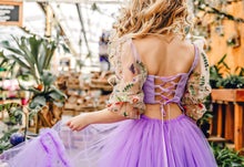 Load image into Gallery viewer, Butterfly Garden Dress - Embroidery Bodice and Sleeves Dress