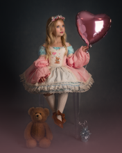 Load image into Gallery viewer, Beary Sweet Dress (Light teal and Pink) Preorder