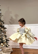 Load image into Gallery viewer, Holiday Dress - Silver Lace - Sizes 12-18m - 5y Royal Blue, Black or Off White Velvet