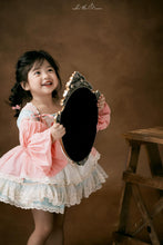 Load image into Gallery viewer, Beary Sweet Dress (Light teal and Pink) Preorder