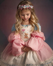 Load image into Gallery viewer, Beary Sweet Dress (Light teal and Pink) Preorder