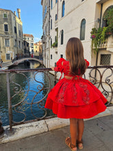 Load image into Gallery viewer, Sugarplum Velvet Gown-
Short - Red Lace - Sizes 6y-11y Red, Burgundy or Green Velvet