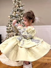 Load image into Gallery viewer, Holiday Dress - Silver Lace - Sizes 12-18m - 5y Royal Blue, Black or Off White Velvet