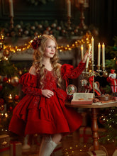 Load image into Gallery viewer, Sugarplum Red Gown Short Version - Red Lace - Sizes 12-18m - 5y