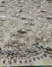 Load image into Gallery viewer, Holiday Dress - Silver Lace - Sizes 12-18m - 5y Royal Blue, Black or Off White Velvet