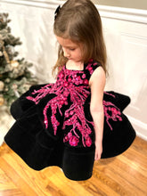 Load image into Gallery viewer, Holiday Short Gown - Silver Lace - Sizes 12-18m - 5y Royal Blue, Black or Off White Velvet