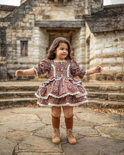 Load image into Gallery viewer, Orange Brown Autumn Blossom Dress Set