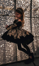 Load image into Gallery viewer, Holiday Short Gown - Silver Lace - Sizes 12-18m - 5y Royal Blue, Black or Off White Velvet