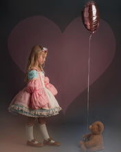 Load image into Gallery viewer, Beary Sweet Dress (Light teal and Pink) Preorder