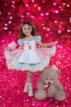 Load image into Gallery viewer, Beary Sweet Dress (Light teal and Pink) Preorder