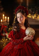 Load image into Gallery viewer, Sugarplum Red Gown Short Version - Red Lace - Sizes 6-10