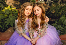 Load image into Gallery viewer, Le Jardin des Papillons Embroidery Top Lavender or Pink Tutu Tulle Dress
