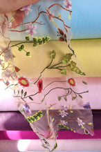 Load image into Gallery viewer, Le Jardin des Papillons Full Embroidery (chest and skirt with plain tulle sleeves) Lavender or Pink (or custom color) Maxi Tulle Dress