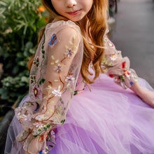 Load image into Gallery viewer, Butterfly Garden - Butterflies on Both Bodice and Skirt Maxi Tulle Dress
