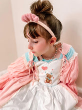 Load image into Gallery viewer, Beary Sweet Dress (Light teal and Pink) Preorder
