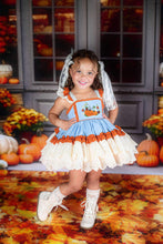 Load image into Gallery viewer, Pumpkin Spice Dress Orange and White
