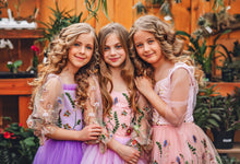 Load image into Gallery viewer, Butterfly Garden Dress - Embroidery Bodice and Sleeves Dress
