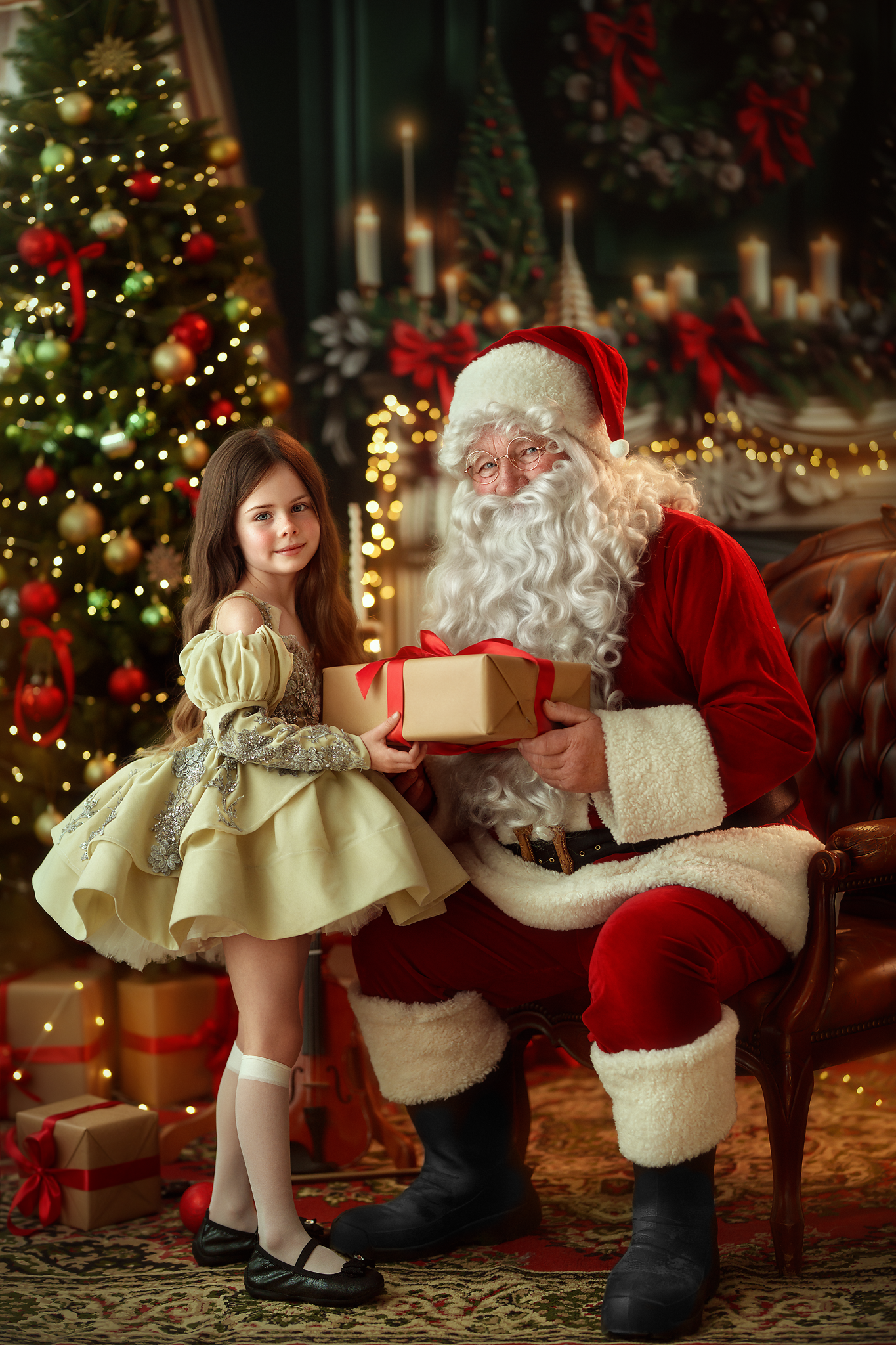 Holiday Short Gown - Silver Lace - Sizes 12-18m - 5y Royal Blue, Black or Off White Velvet