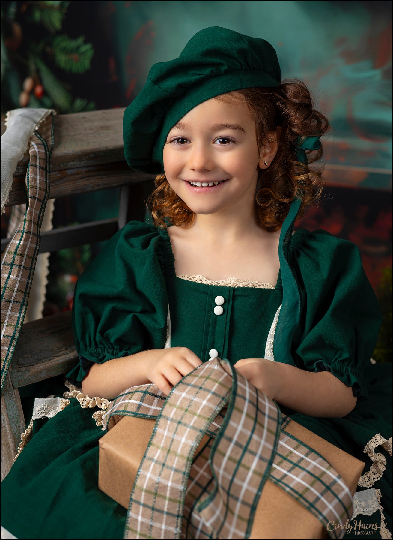 green emerald velvet dress Enchanted Forest Ruffle Dress