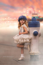 Load image into Gallery viewer, Blue Gray Shooting Star Dress with Shorts Set
