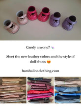 Load image into Gallery viewer, Bambalina Leather Handmade Doll Shoes
