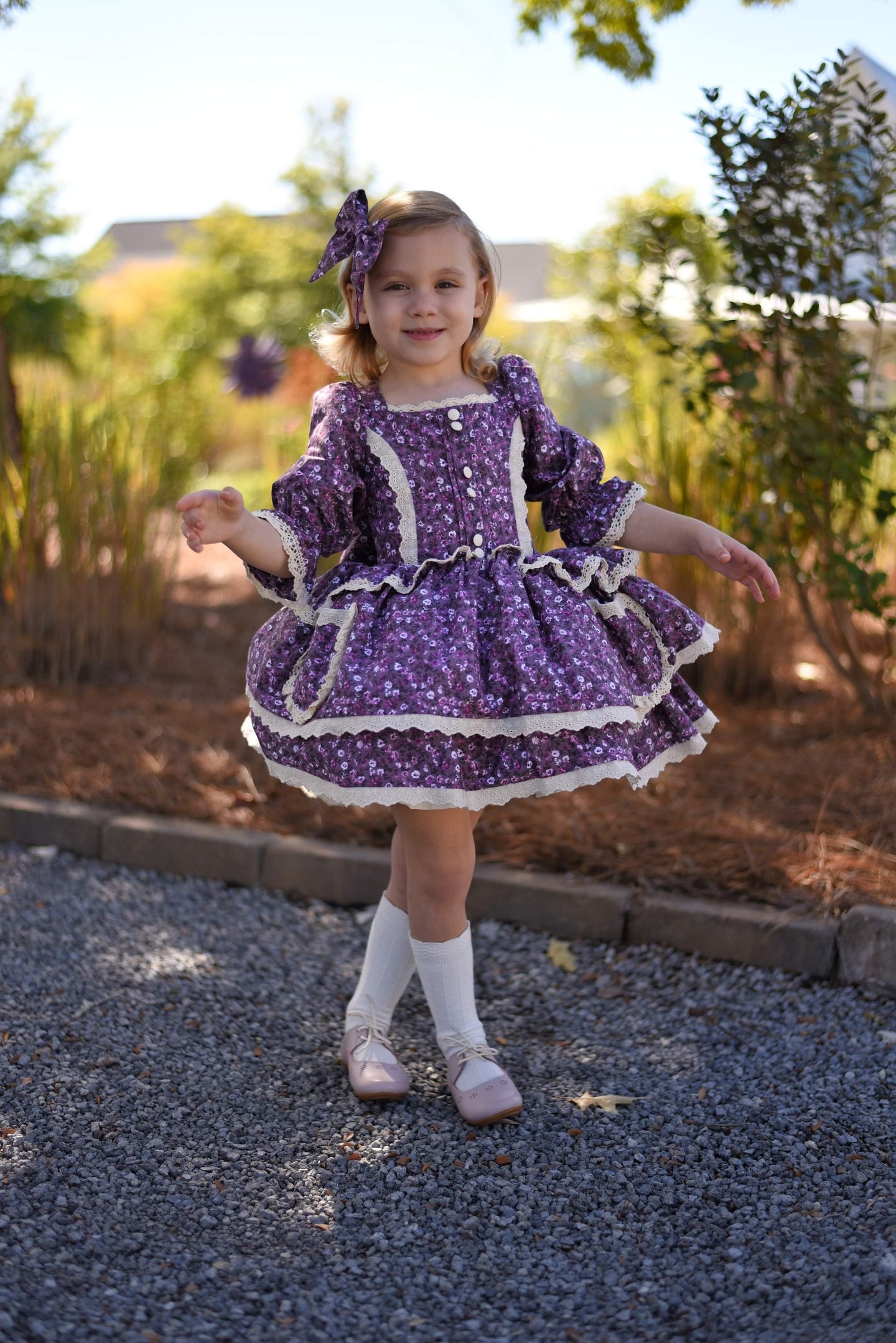 Blue Autumn Blossom Dress Set